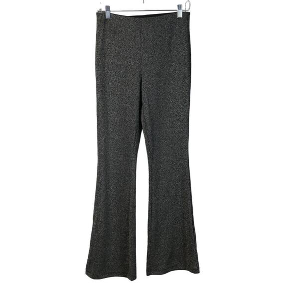 Old Navy Pants - Old Navy Pants Womens Small High Rise Flared Knit Black Silver Metallic Sparkle
